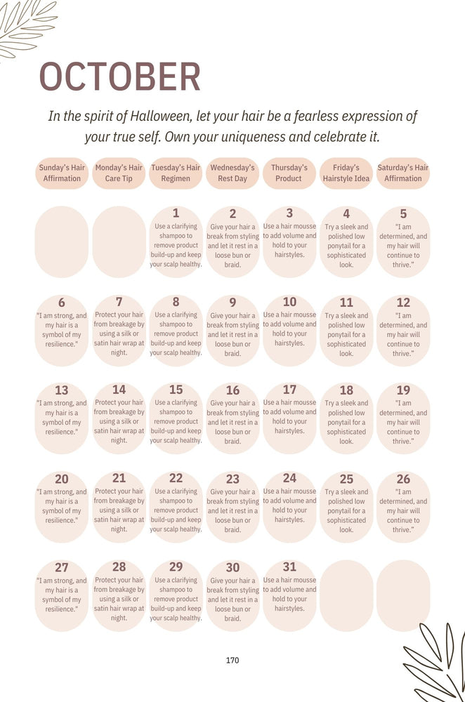 Hair Empowerment Calendar - KT BEAUTY BOOM