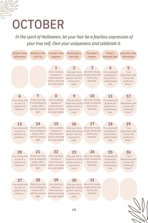 Hair Empowerment Calendar - KT BEAUTY BOOM