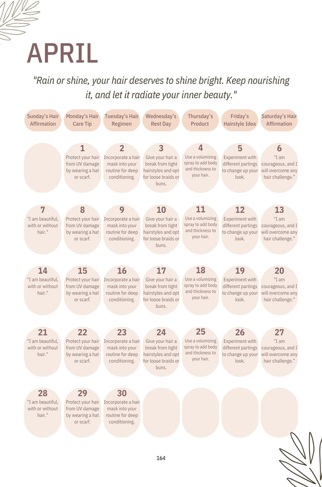 Hair Empowerment Calendar - KT BEAUTY BOOM