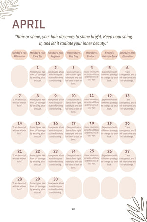 Hair Empowerment Calendar - KT BEAUTY BOOM