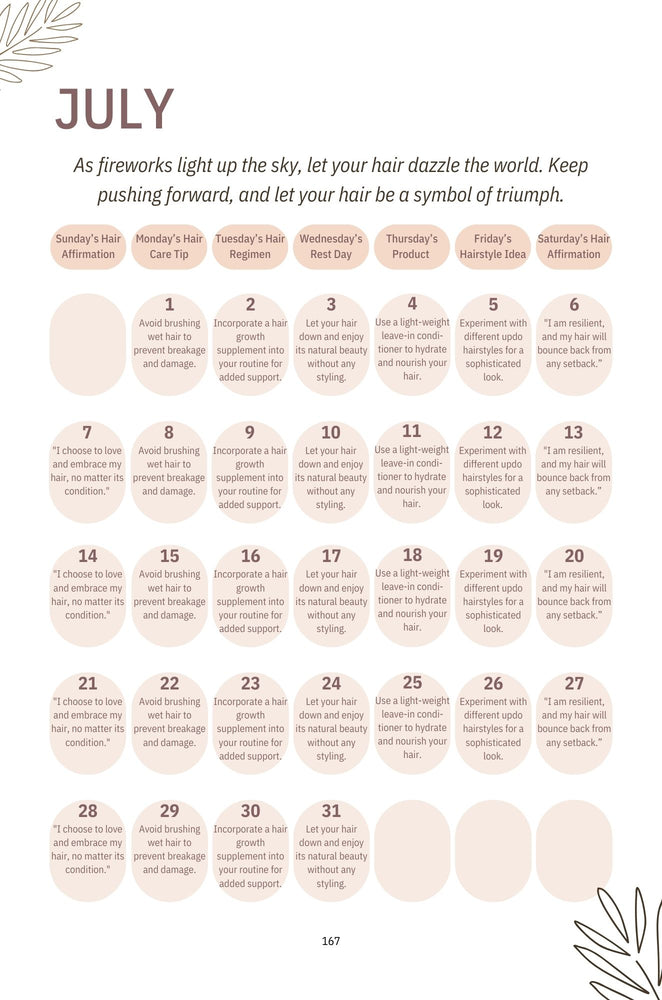 Hair Empowerment Calendar - KT BEAUTY BOOM